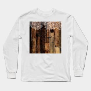 rustic country farmhouse chic vintage lace barnwood Long Sleeve T-Shirt